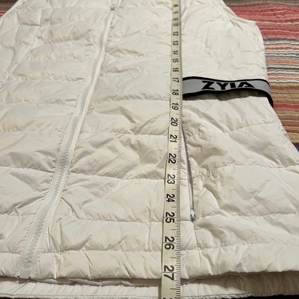 ZYIA Active Womens White Puffer Vest Full Zip Logo Band Size XXL - Picture 7 of 8